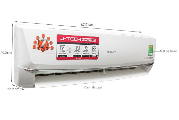 Điều hòa Sharp 1 chiều Inverter 1.5HP-12.000BTU AH-X12SEW