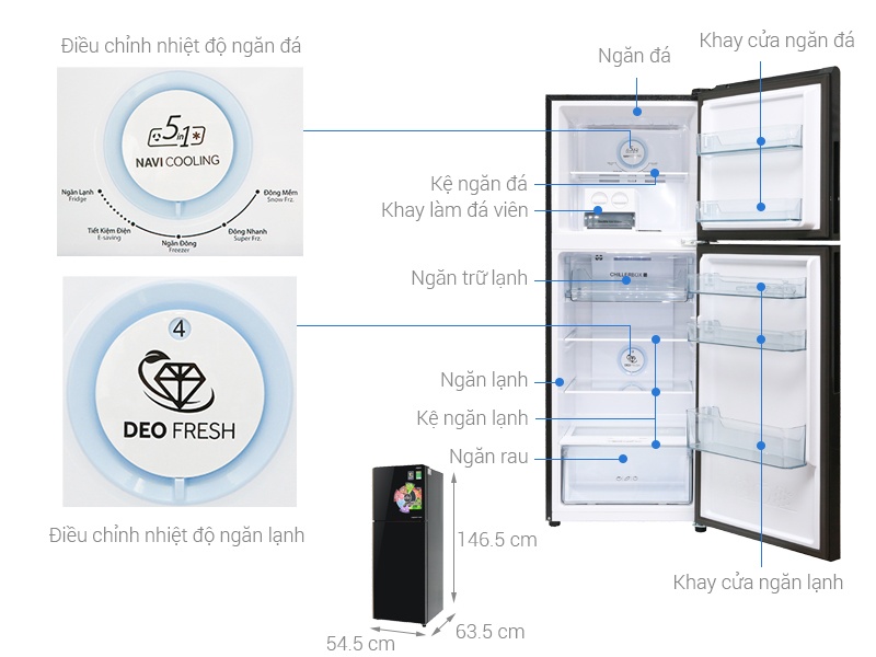 Tủ lạnh Aqua AQR-IG248EN - 249L Inverter
