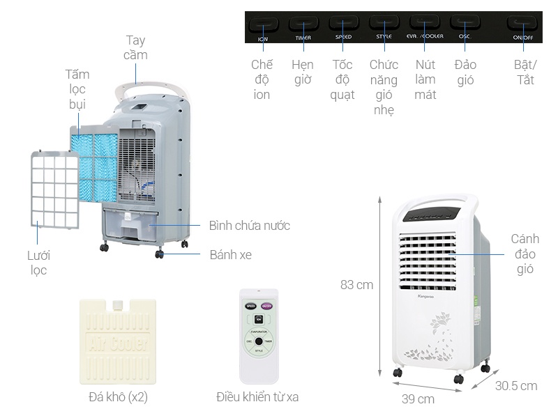 Quạt điều hòa Kangaroo KG50F12