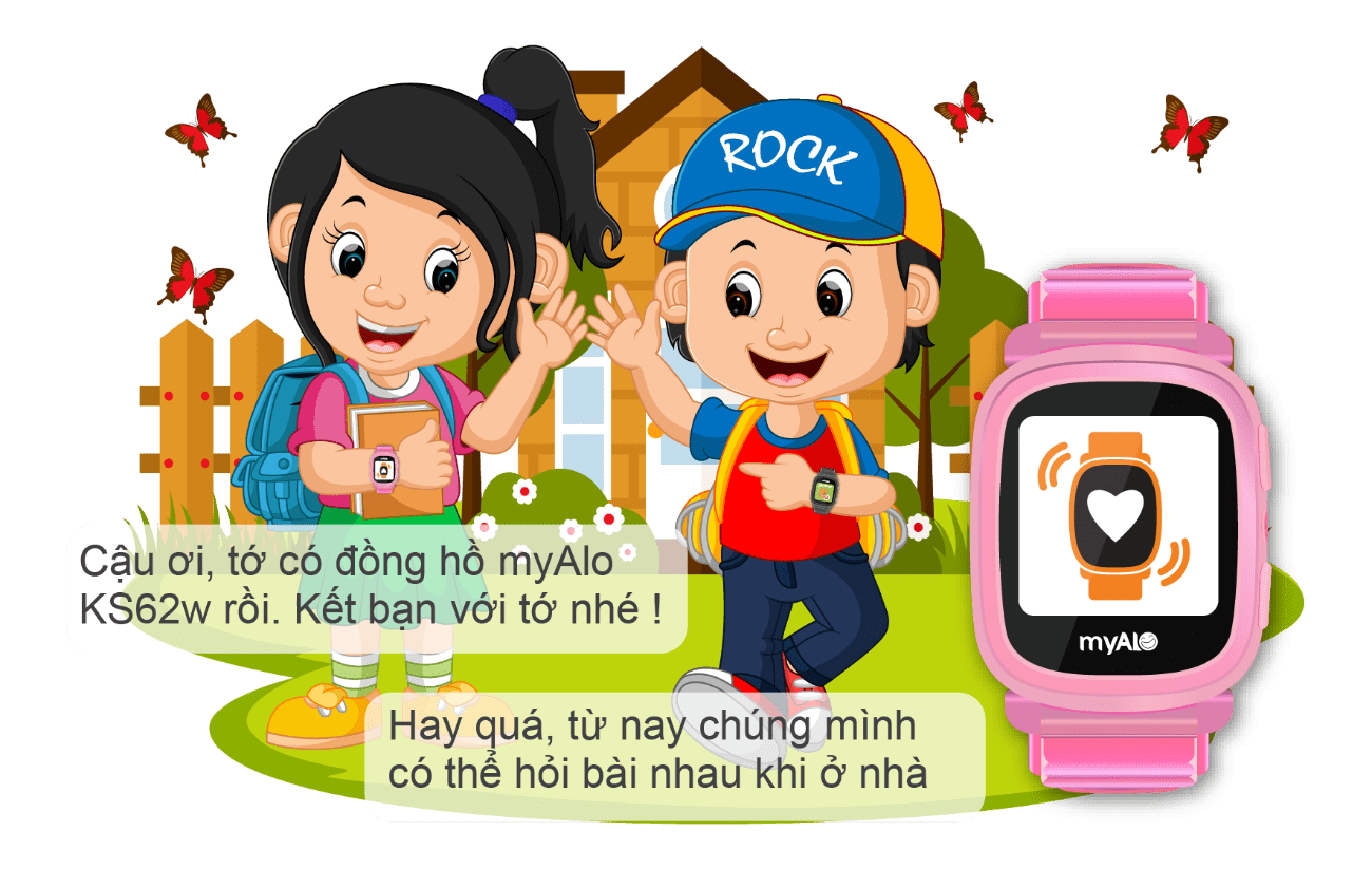 Đồng hồ thông minh trẻ em myAlo KidsPhone KS62w (Màu hồng)