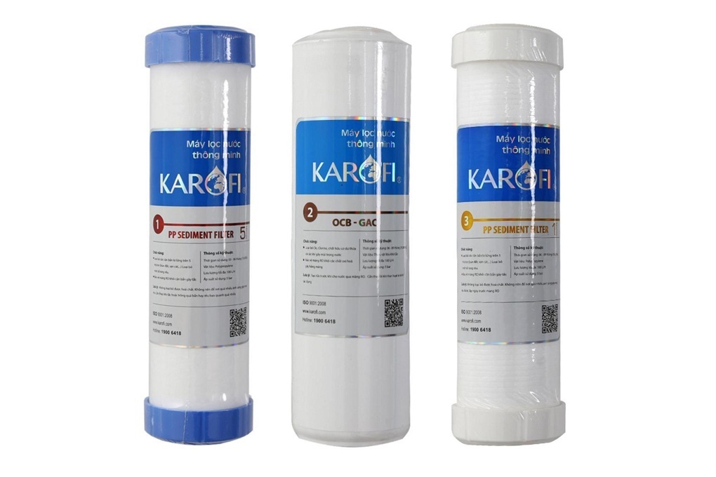 Lõi lọc nước Karofi số 1,2,3 (Gói combo)