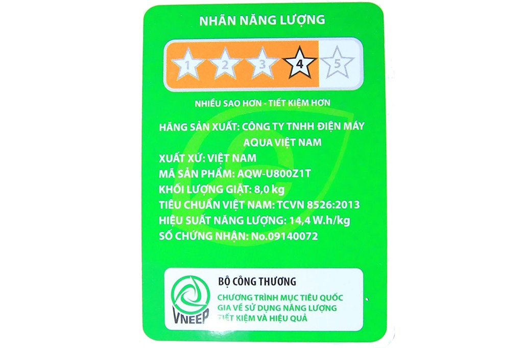 Máy giặt 8 Kg AQua AQW-U800Z1T lồng đứng