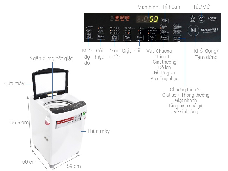 Máy giặt 8.5Kg LG T2385VS2W Smart Inverter