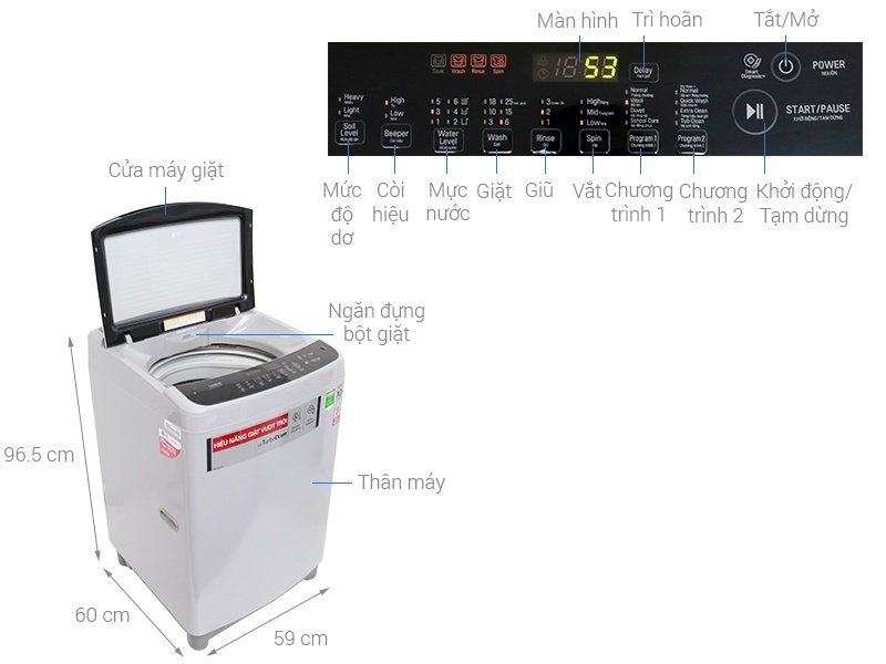 Máy giặt 8.5Kg LG T2385VS2M Smart Inverter