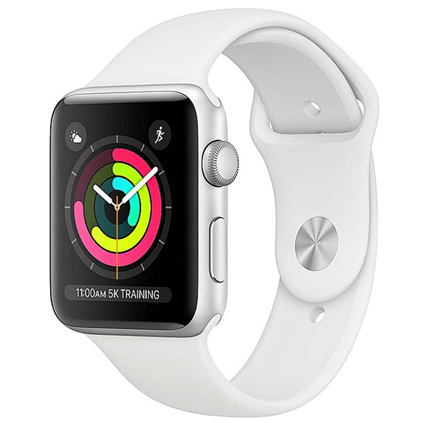 Apple Watch 3 42mm (GPS) Viền Nhôm Bạc - Dây cao su trắng (MTF22VN/A) - BH theo Serial