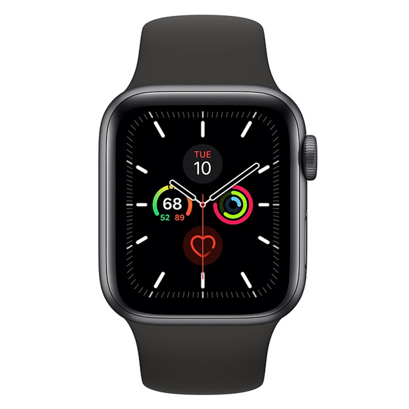 Apple Watch 5 40mm (GPS) Viền Nhôm Xám - Dây cao su Đen Chính hãng (MWV82VN/A)