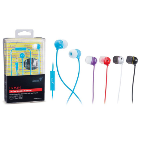 Tai nghe nhét tai Genius HS-M210 Xanh (Có Micro)