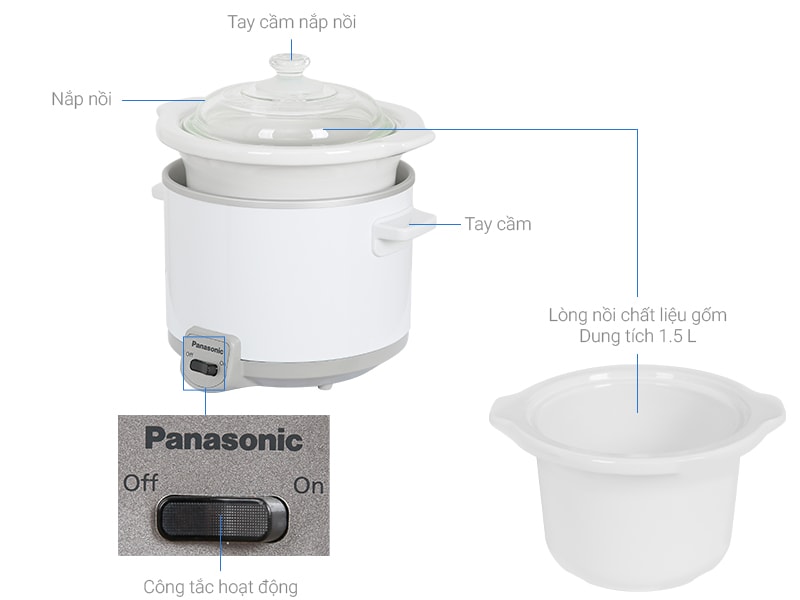 Nồi nấu chậm 1,5L Panasonic NF-N15SRA-Malay