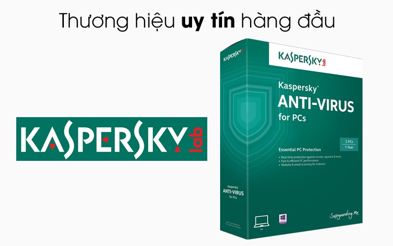 Phần mềm diệt Virus Kaspersky Anti-Virus for 3 user 1 năm có hộp