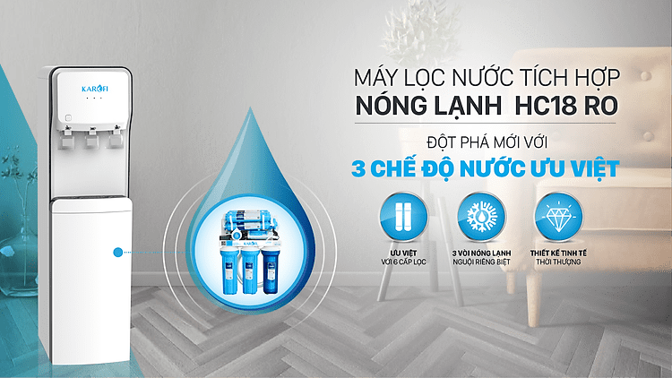 Cây nước 3 vòi Karofi HC18-bình hút