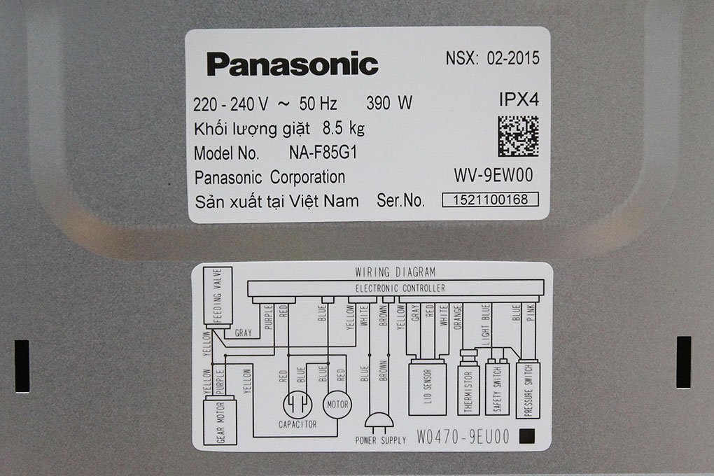 Máy giặt 8.5 Kg Panasonic NA-F85G1WRV lồng đứng