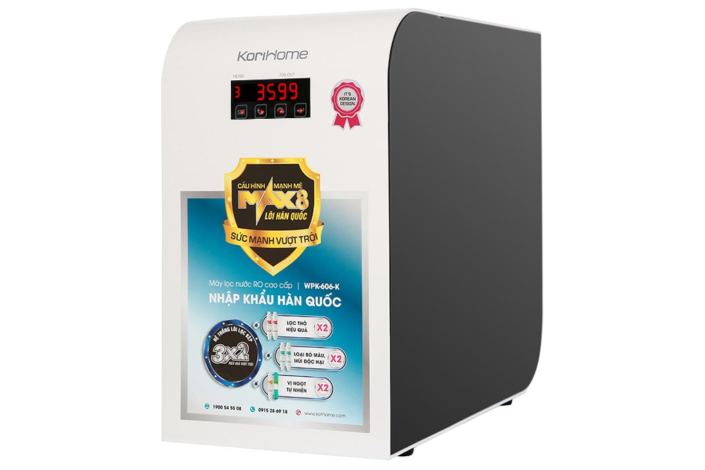 Máy lọc nước Korihome 8 lõi WPK-606, âm tủ bếp