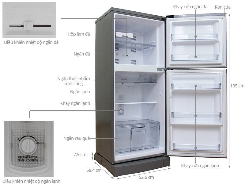 Tủ lạnh Panasonic NR-BM189MTVN - 167 Lít