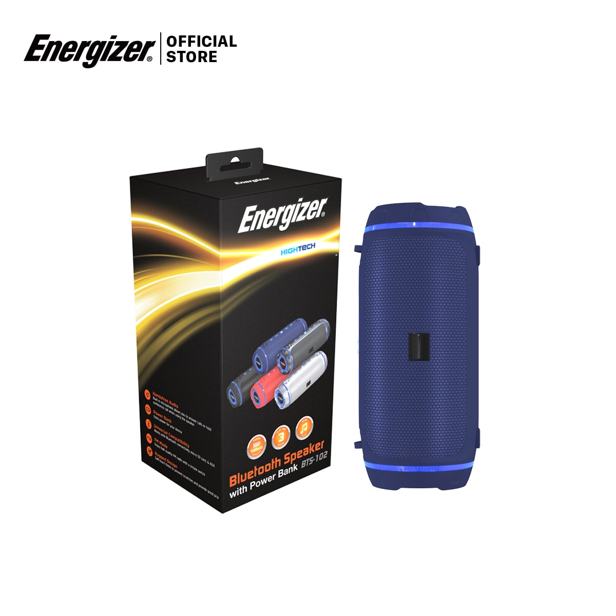 Loa Bluetooth Energizer BTS-102BE Xanh (Kiêm pin dự phòng)