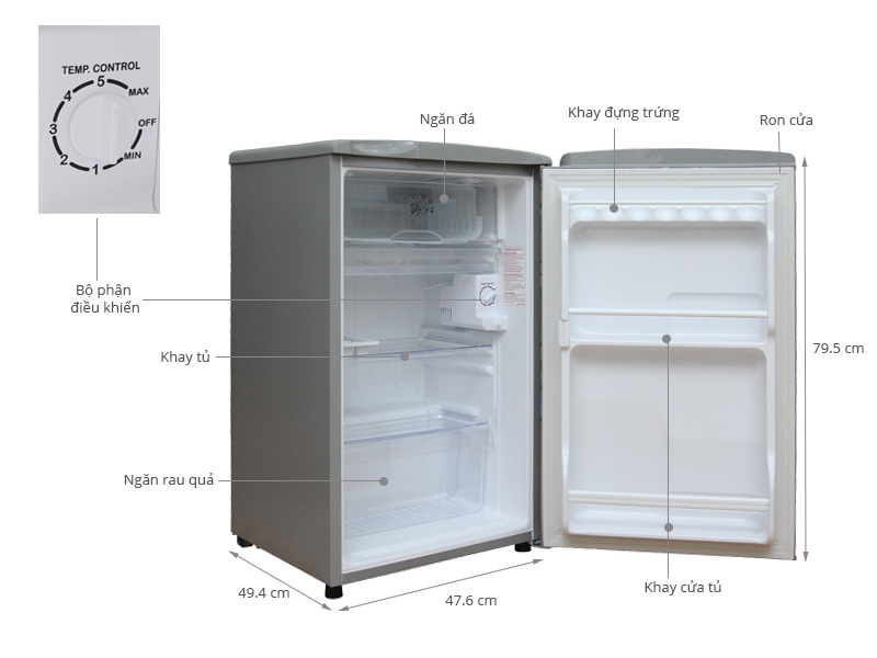 Tủ lạnh AQua SR-AQR-95AR/SS - 93 Lít