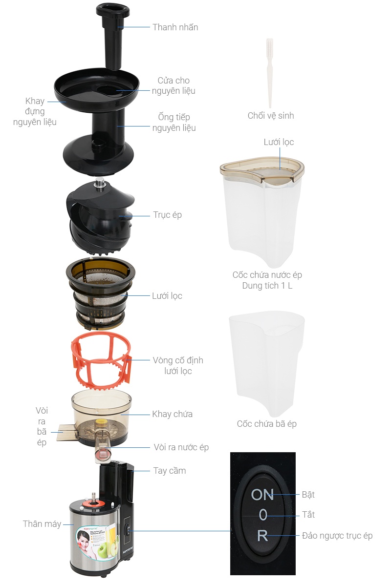 Máy ép chậm Korihome JEK-633