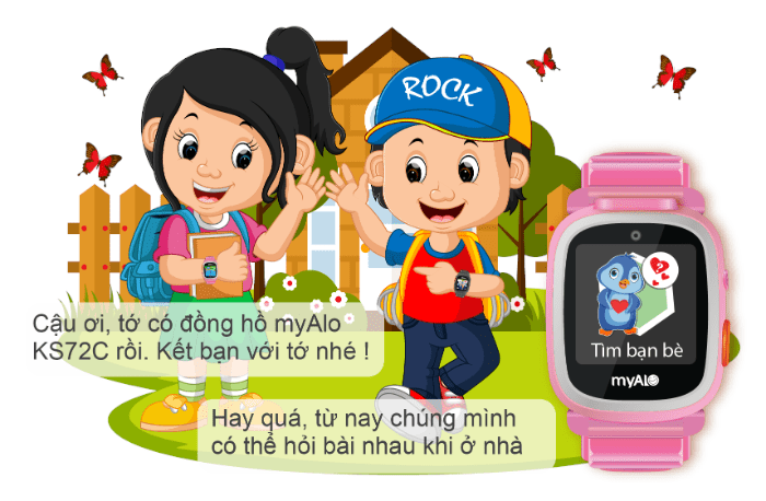 Đồng hồ thông minh trẻ em myAlo KidsPhone KS72C (Màu đen)