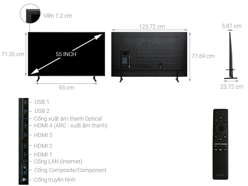 Smart Tivi Samsung 4K 55 inch 55RU8000 Premium UHD