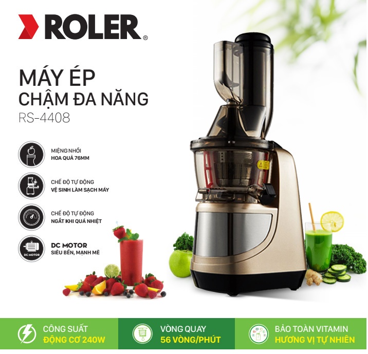 Máy ép chậm đa năng Roler RS-4408 (Vàng)