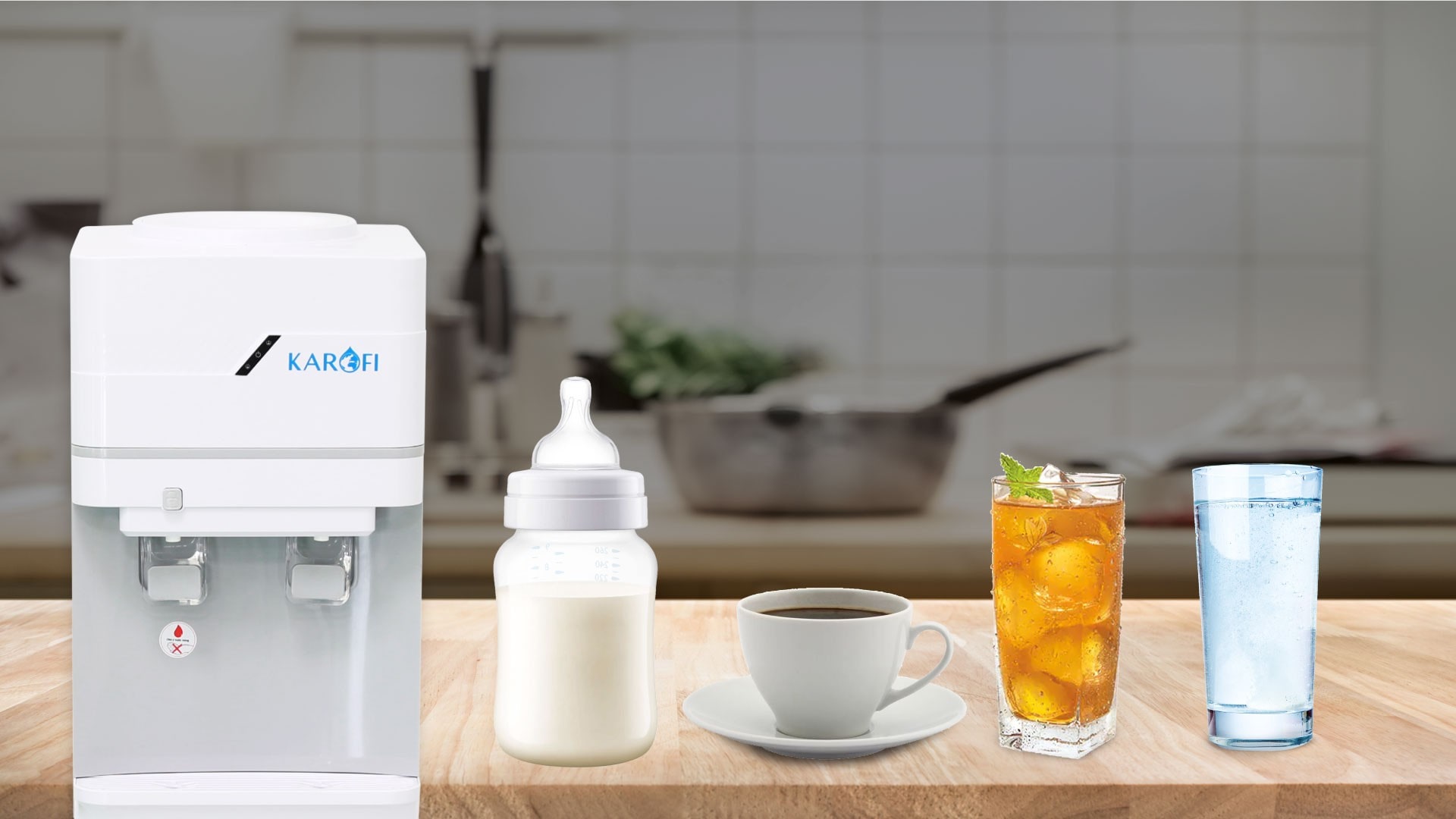 Cây nước 2 vòi Karofi HC-15- có tủ để đồ