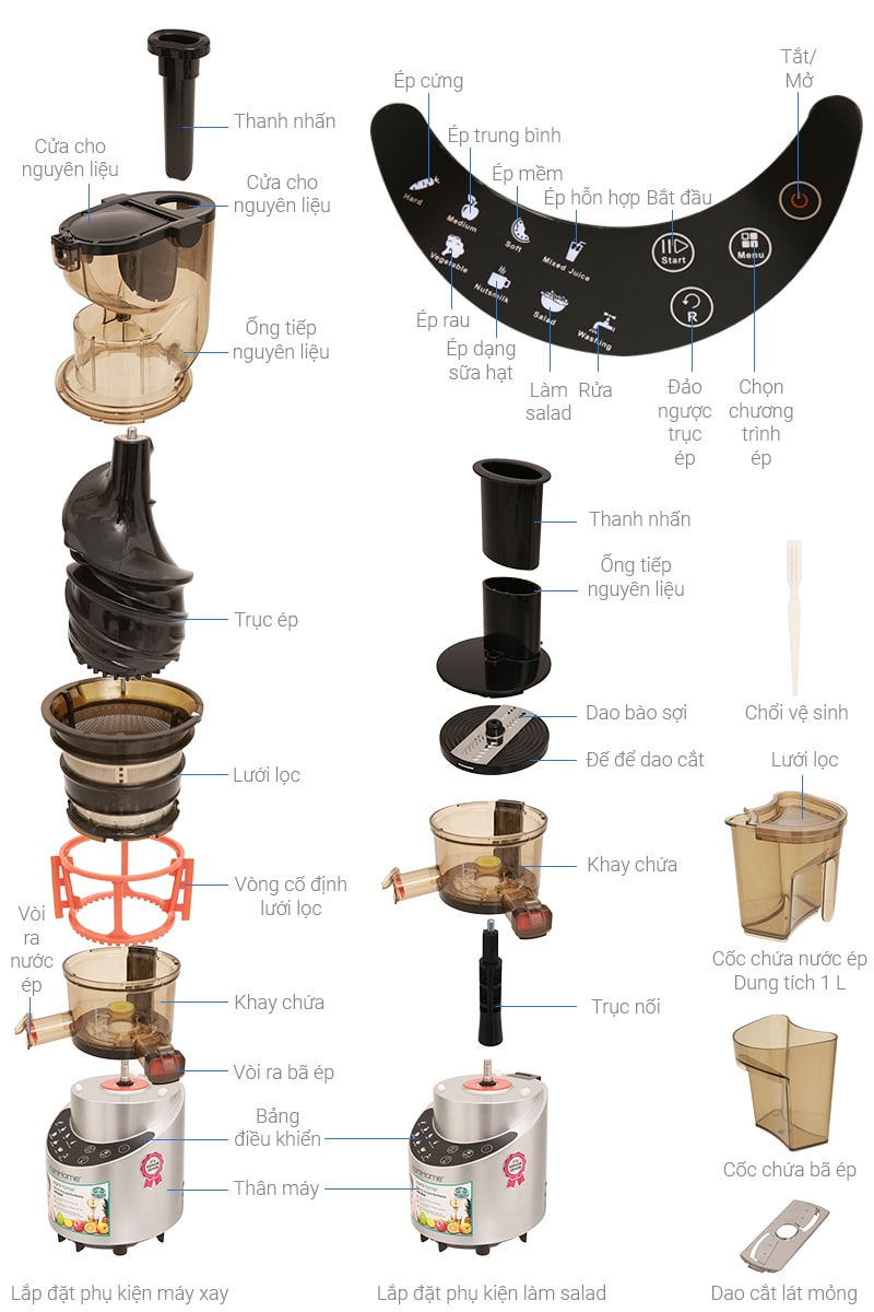 Máy ép chậm Korihome JEK-844