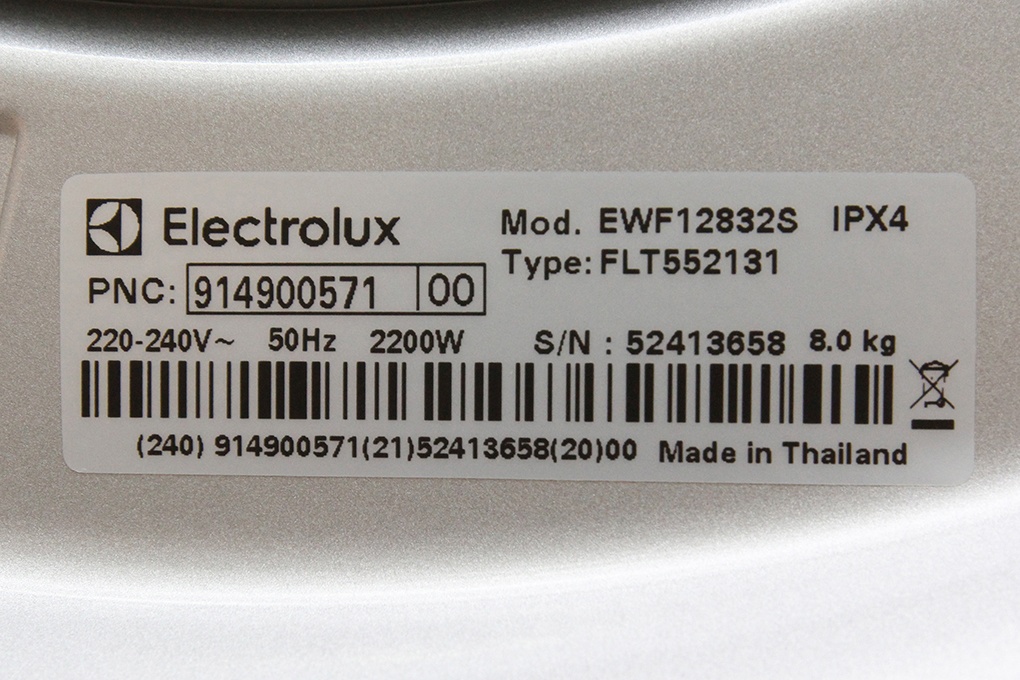 Máy giặt 8 Kg Electrolux EWF12832S Inverter