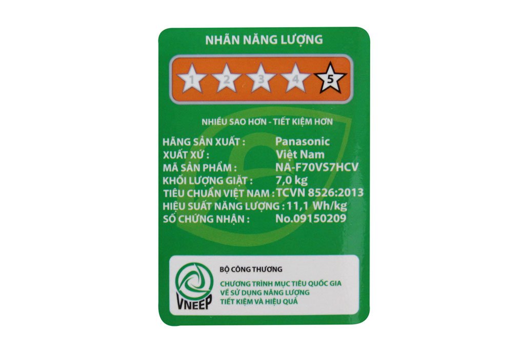 Máy giặt 7 Kg Panasonic NA-F70VS7HCV lồng đứng