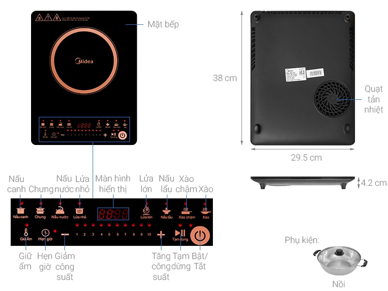 Bếp từ đơn Midea MI-T2120DC