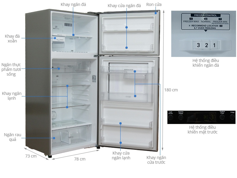 Tủ lạnh LG GR-L502SD 438 Lít