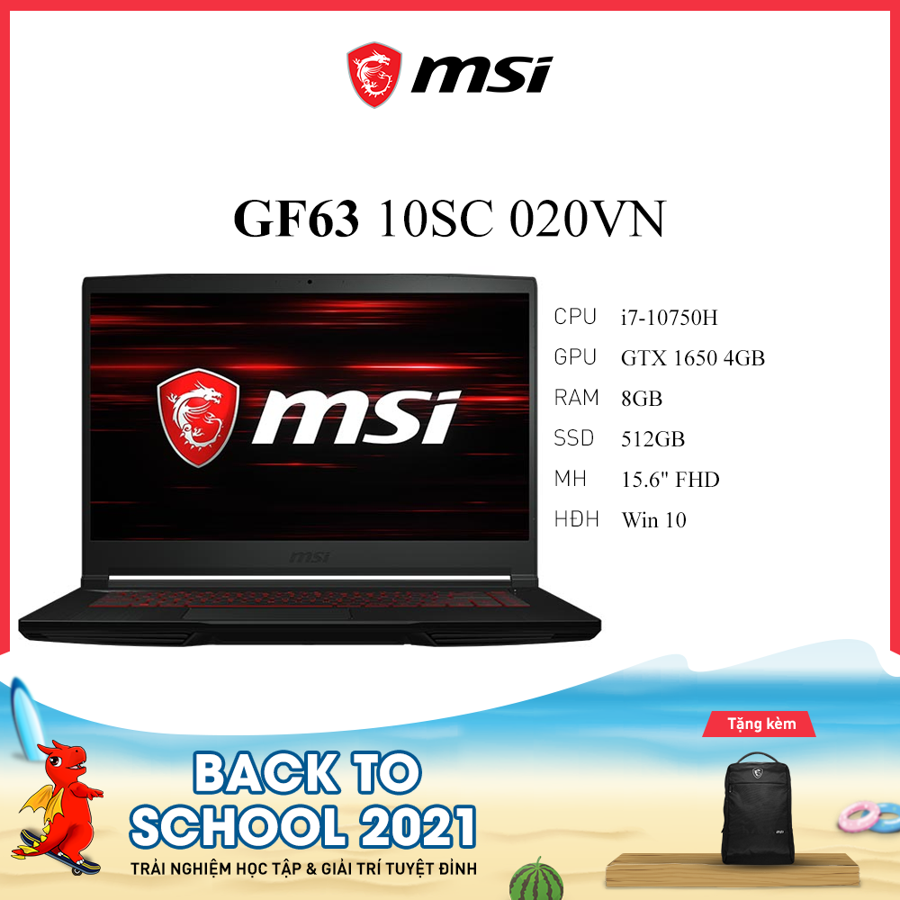 Laptop Gaming MSI GF63 10SC 020VN