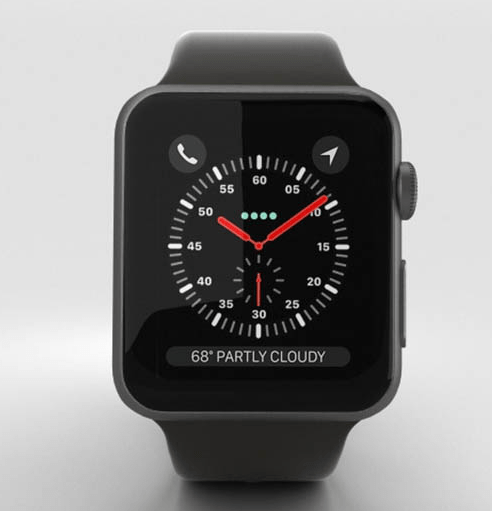 Apple Watch Series 3 38mm Space Gray Aluminum Case with Black Sport Band MQKV2 (GPS)