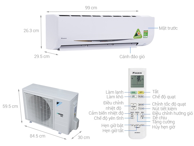 Điều hòa Daikin 1 chiều inverter FTKC50RVMV - 18000BTU