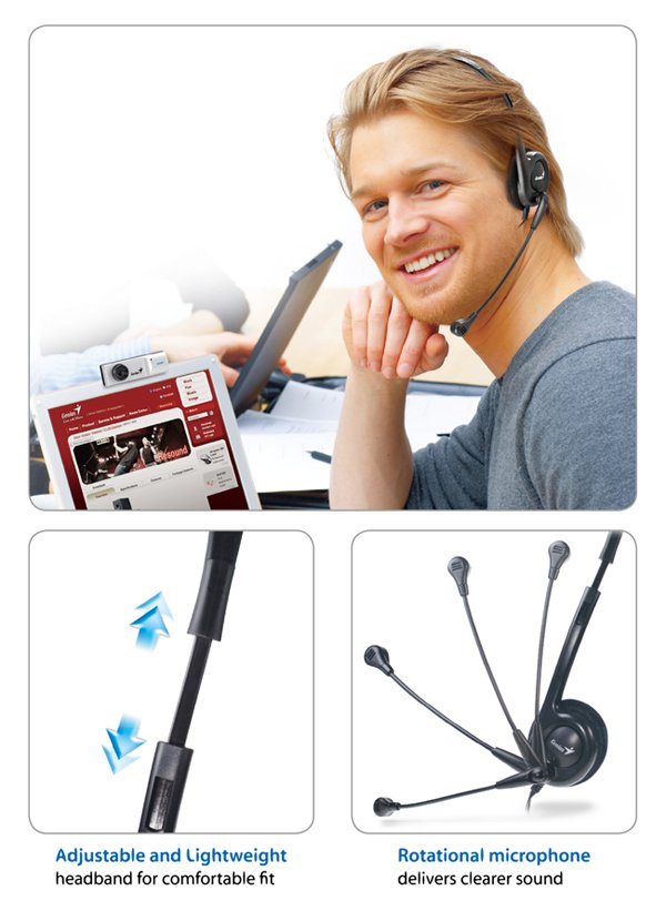 Tai nghe chụp đầu 2 jack HS-200C Genius (Có Micro)
