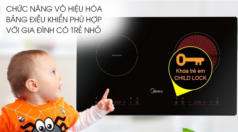 Bếp điện từ hồng ngoại đôi Midea MC-IHD361 3200W