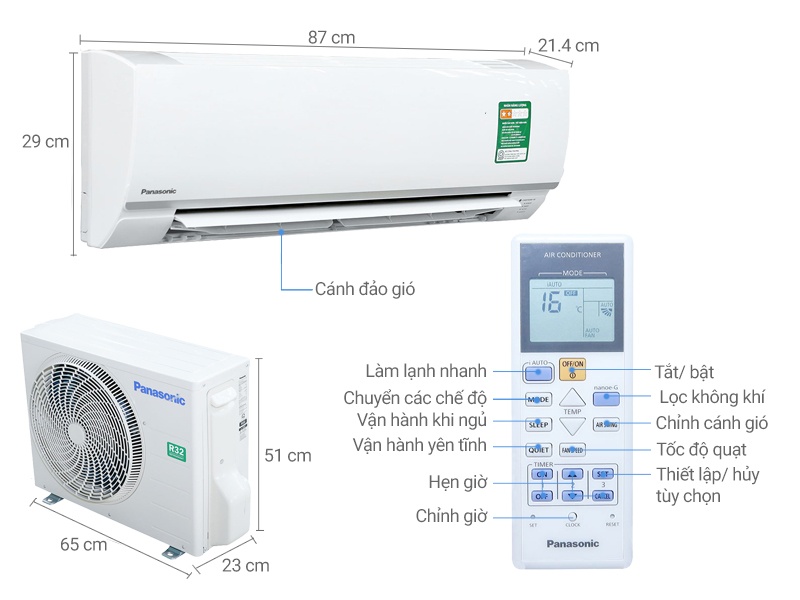 Điều hòa 1 chiều Panasonic N12SKH-8 12.000 BTU