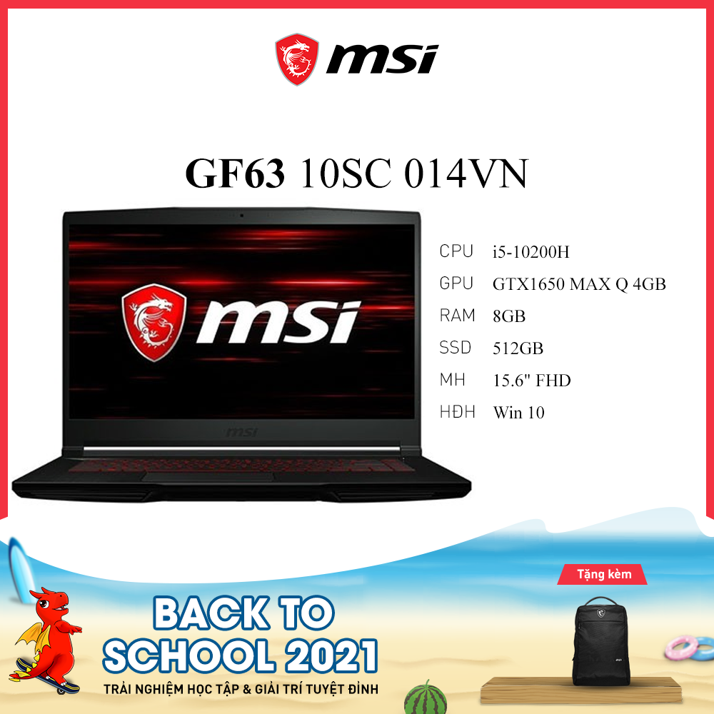 Laptop Gaming MSI GF63 10SC 014VN