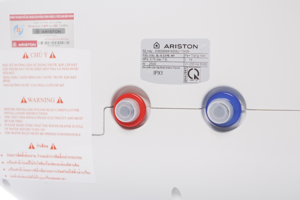 Bình nóng lạnh 15L Ion Bạc Ariston SL15-MT