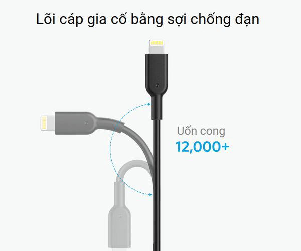 Cáp Lightning Anker Powerline II - Dài 0.9m - A8432