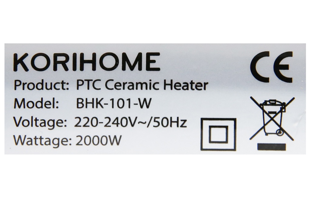Máy sưởi nhà tắm Korihome BHK-101-W 2000W