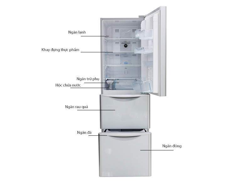 Tủ lạnh 3 cánh Hitachi 305 Lít R-SG31BPG/ST (Thép không gỉ)