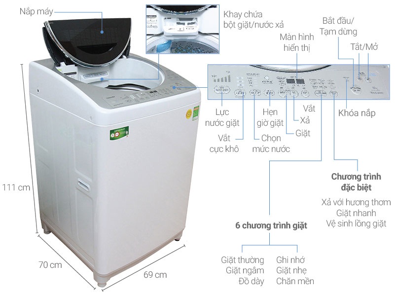 Máy giặt 14 Kg Toshiba DC1500WV lồng đứng