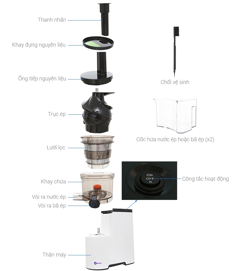 Máy ép chậm cao cấp Mishio MK-61