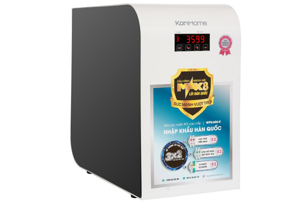 Máy lọc nước Korihome 8 lõi WPK-606, âm tủ bếp