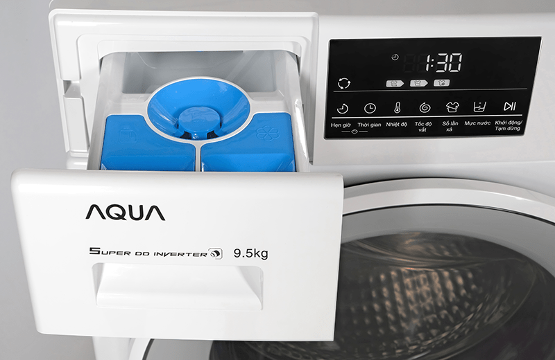 Máy giặt AQUA lồng ngang 9.5kg AQD-D950E.W