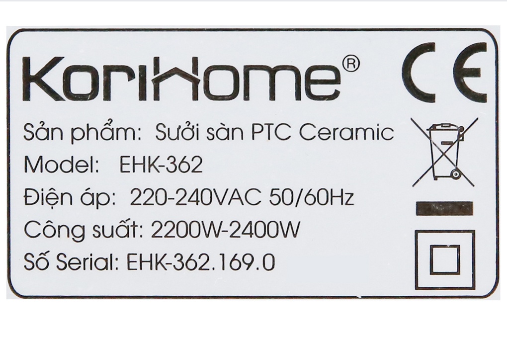Máy sưởi tháp Korihome EHK-362 2400W