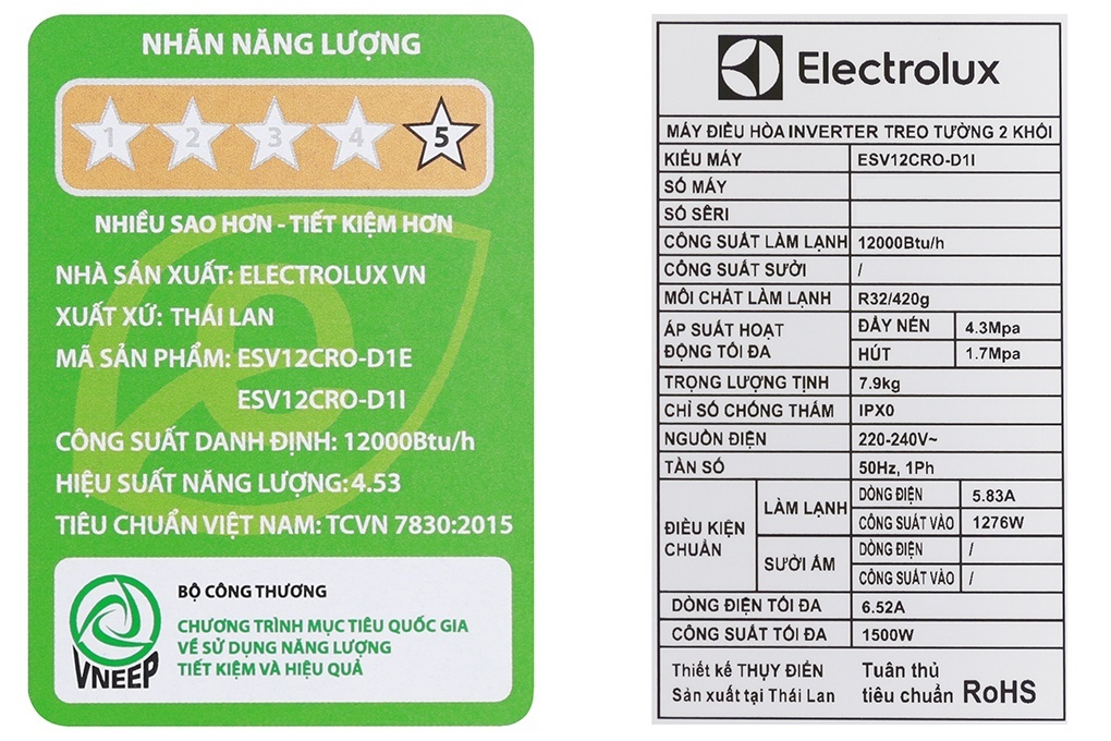 Điều hòa 1 chiều Inverter Electrolux ESV12CRO-D1 - 12.000BTU