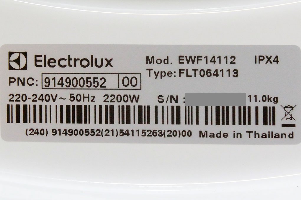 Máy giặt 11 Kg Electrolux EWF14112