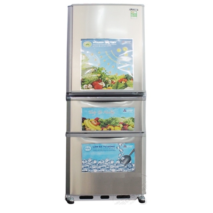 Tủ lạnh Mitsubishi MR-C41G-ST-V, 3 cánh, ngăn đá dưới 338 Lít