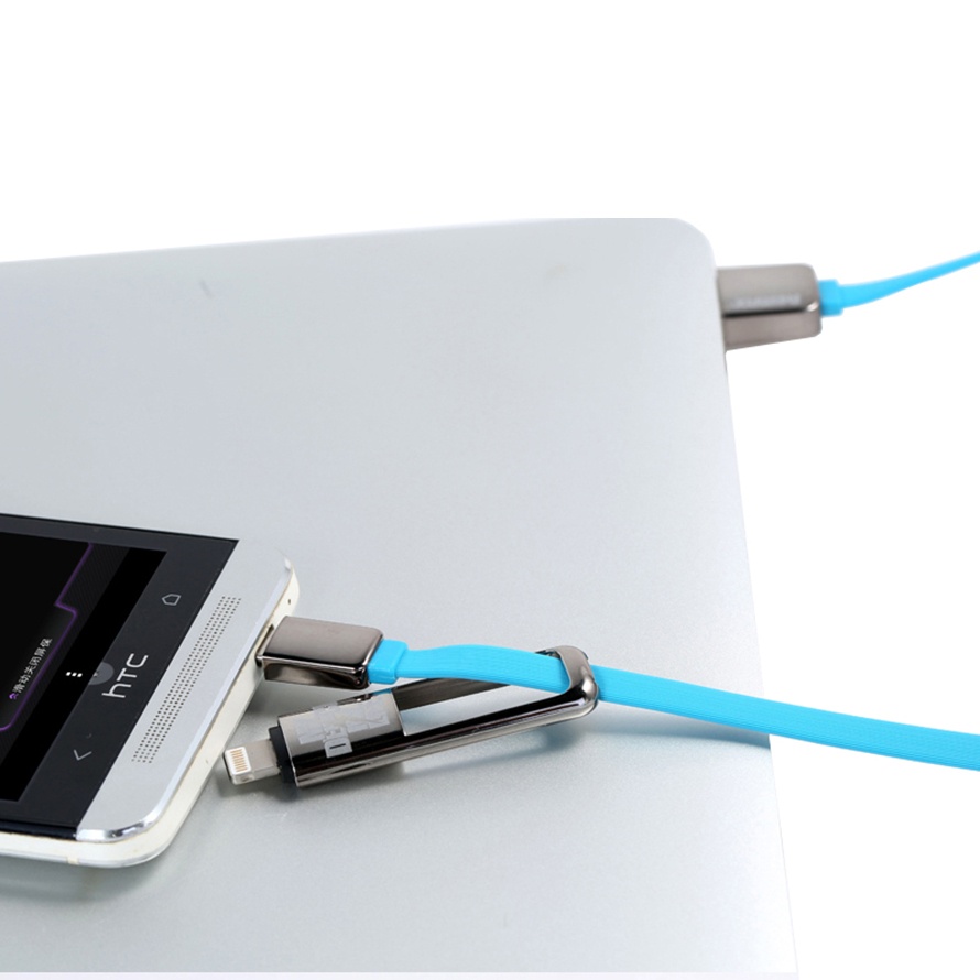Cáp kết nối Remax 2 trong 1 dual port (Sạc IOS + Android) Kingkong