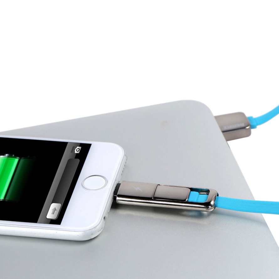 Cáp kết nối Remax 2 trong 1 dual port (Sạc IOS + Android) Kingkong